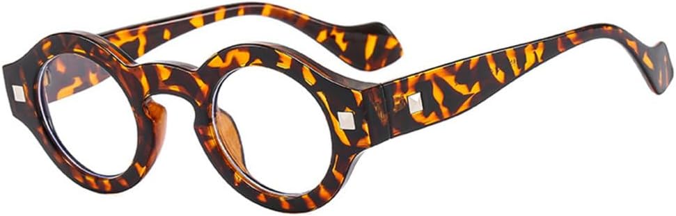 

Винтажные маленькие круглые панк-солнцезащитные очки для мужчин с заклепками, прозрачными линзами, солнцезащитные очки UV400 для женщин, серые солнцезащитные очки TYUVIVO, Leopard Clear