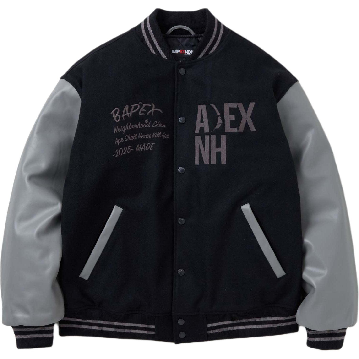 

A BATHING APE Куртка совместного брендинга Unisex Black, Black