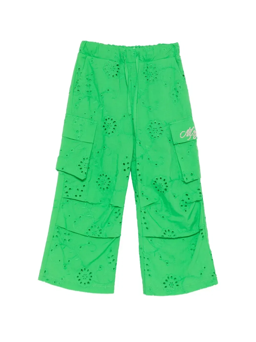Брюки карго Msgm Kids, зеленый