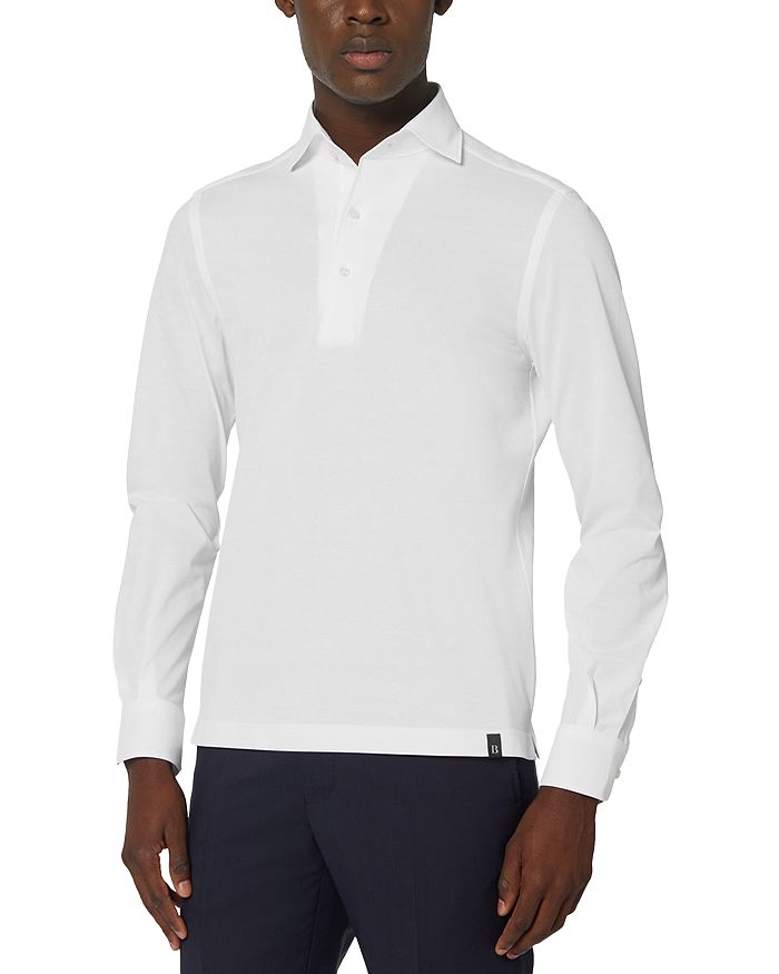 

Японский джерси поло с длинным рукавом Boggi Milano, белый