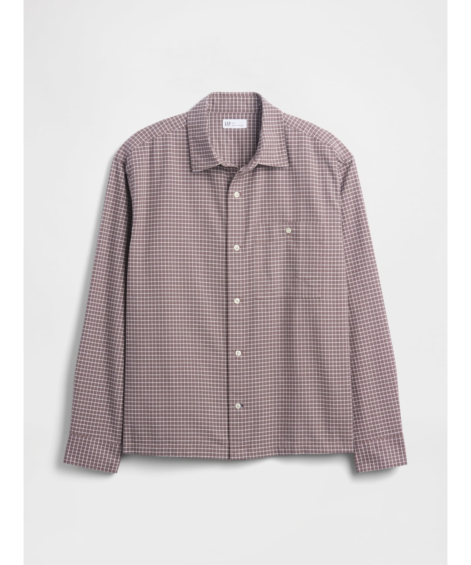 (U) Рубашка Оксфорд свободного кроя GAP, BROWN_PLAID — фото 3