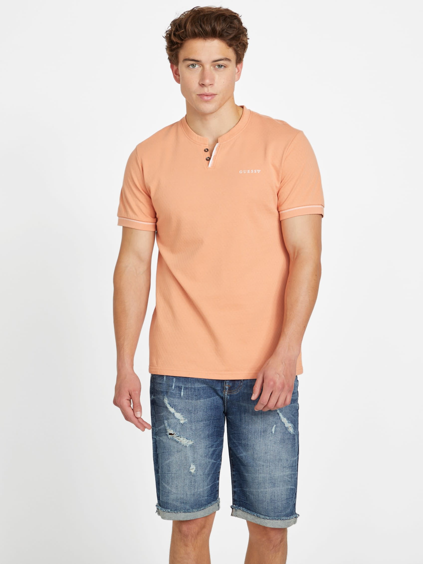 

Футболка Eco Ricardo Henley Guess Factory, цвет fuji sunrise