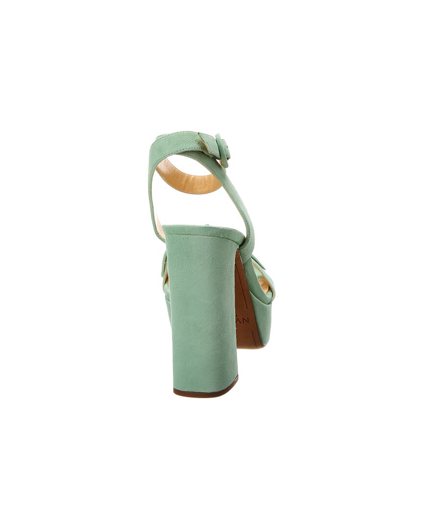 Alexandre Birman Clarita Curve 120 Suede Platform Sandal, зеленый — фото 3