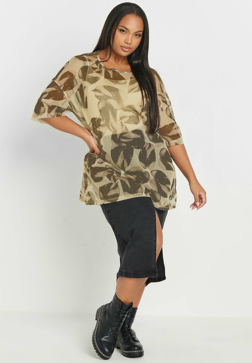 

Блуза LEAF PRINT Yours Clothing, светло-коричневый