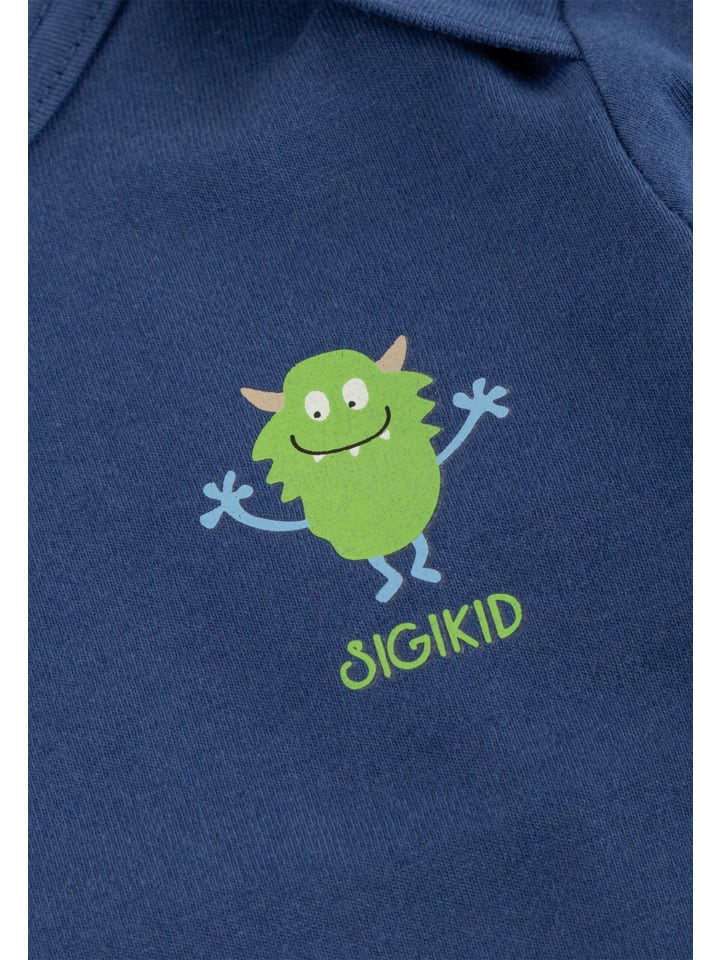 Sigikid Классический детский боди с длинными рукавами, синий — фото 3