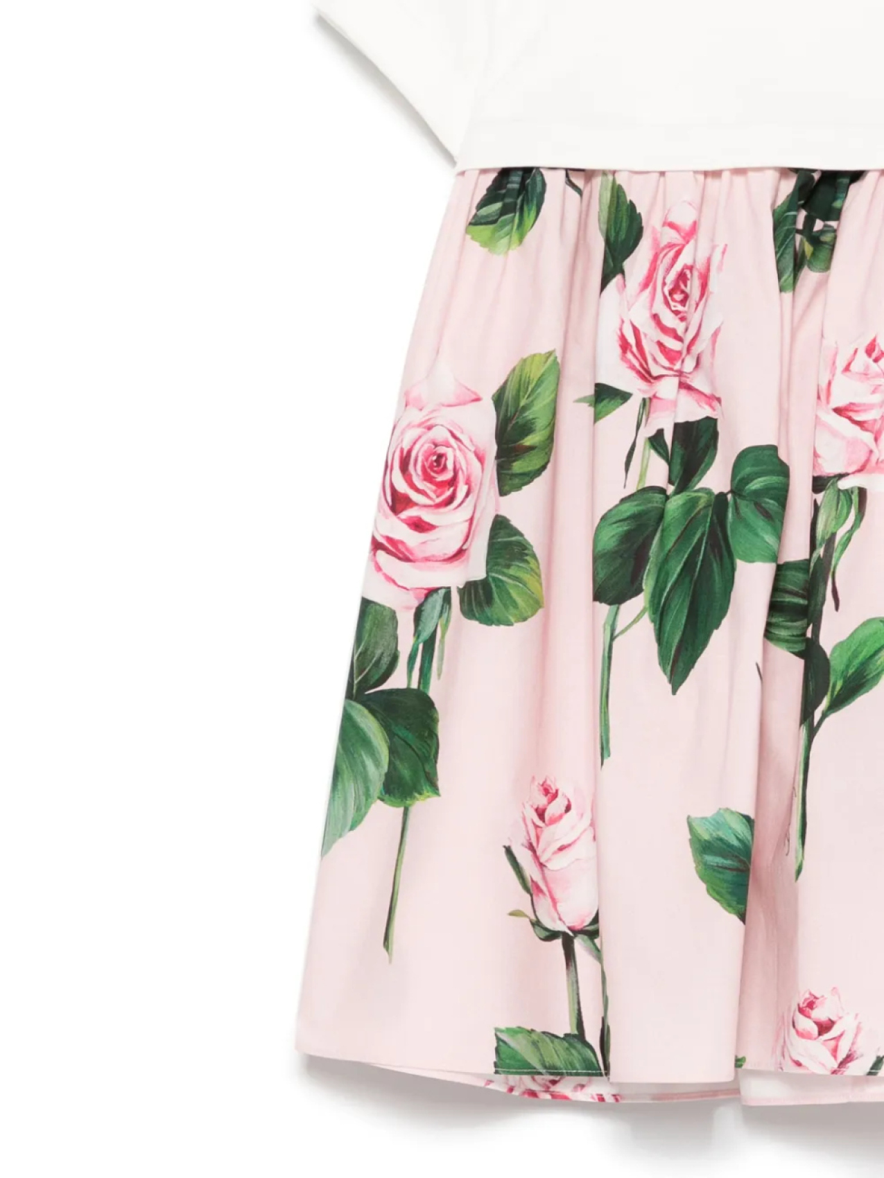 Платье Dolce & Gabbana Kids с цветочным принтом, белый — фото 3