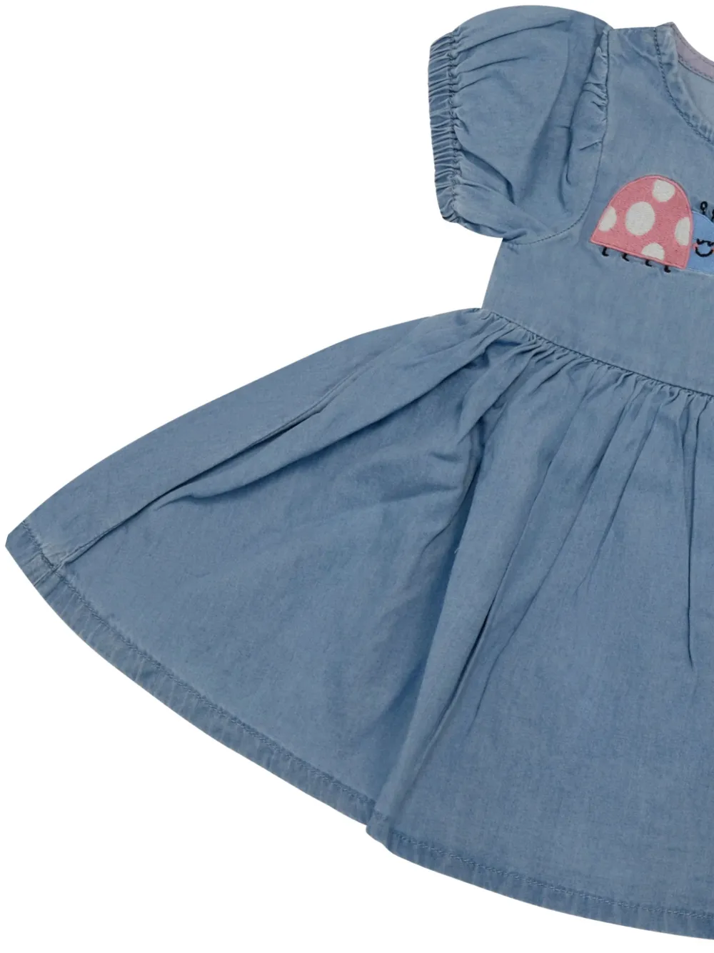 Платье с короткими рукавами и вышивкой Stella Mccartney Kids, синий — фото 3