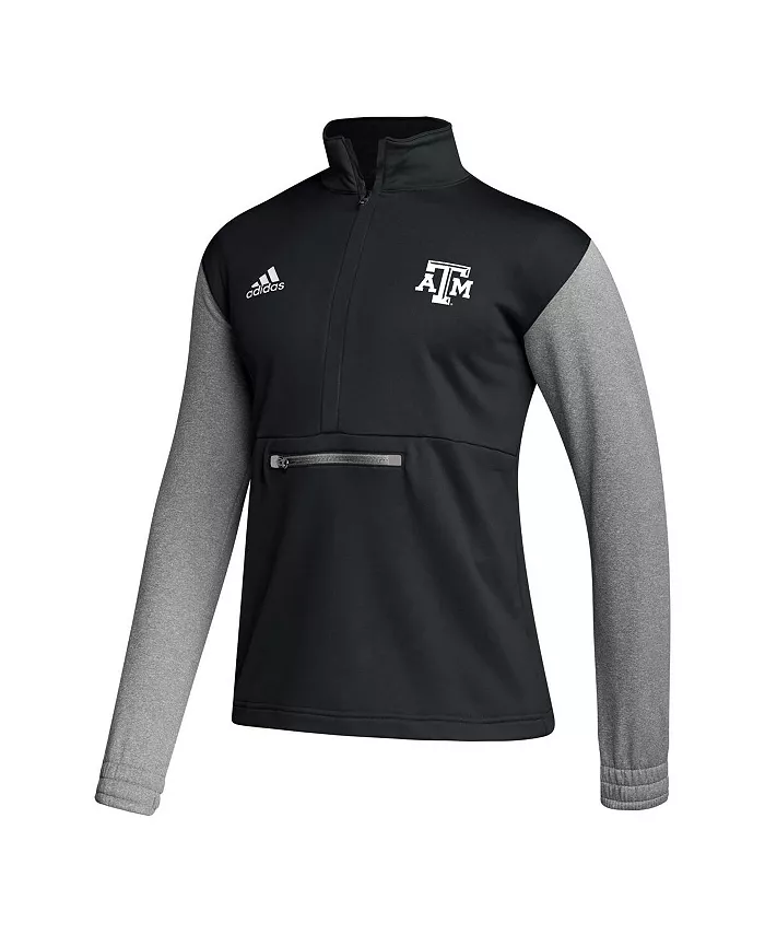 Мужская черная толстовка Texas A&M Aggies Sideline AEROREADY с полузастежкой adidas — фото 2