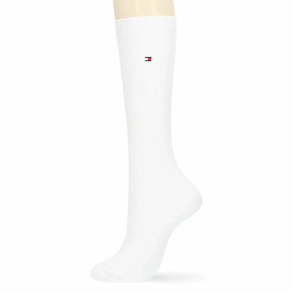 Школьные носки [длина 32 см] с вышивкой в одну точку. Tommy Hilfiger, 90. White
