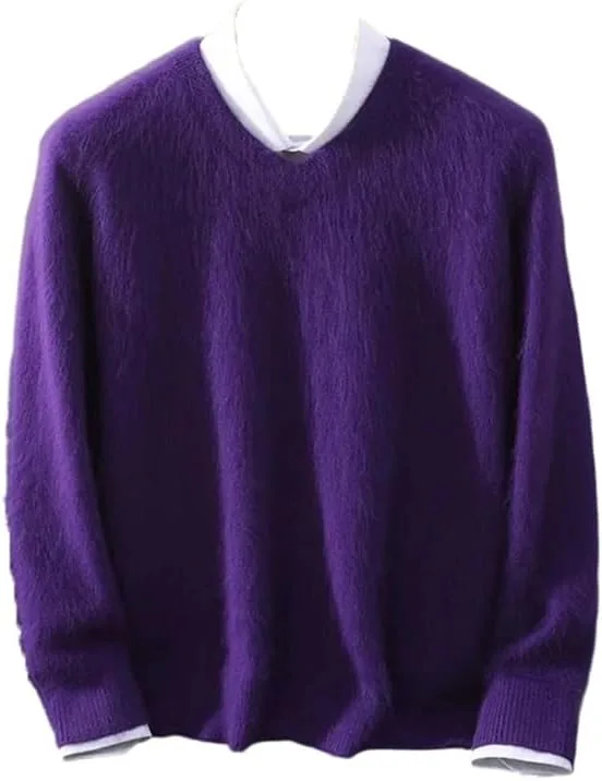 

Мужской шерстяной вязаный свитер с V-образным вырезом