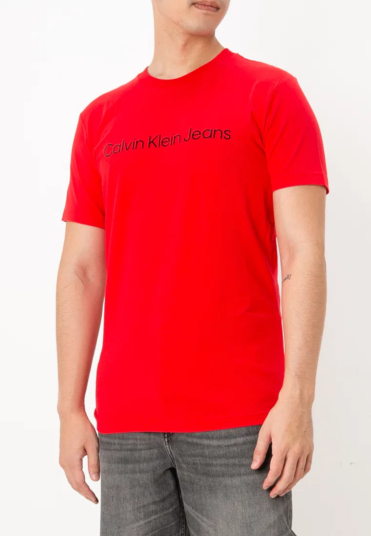 Футболка с коротким рукавом, Slim Fit, Calvin Klein Jeans, красный
