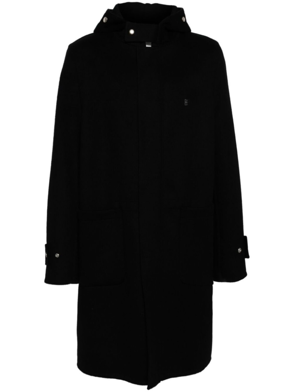

Однобортное пальто с капюшоном Givenchy, черный