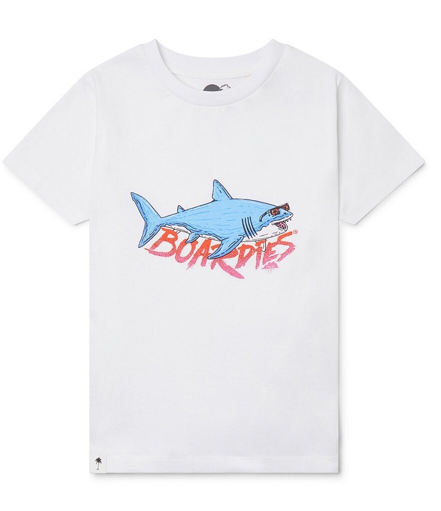 

Футболка с короткими рукавами Boardies Little/Big Boys 3–14 Sharks, белый