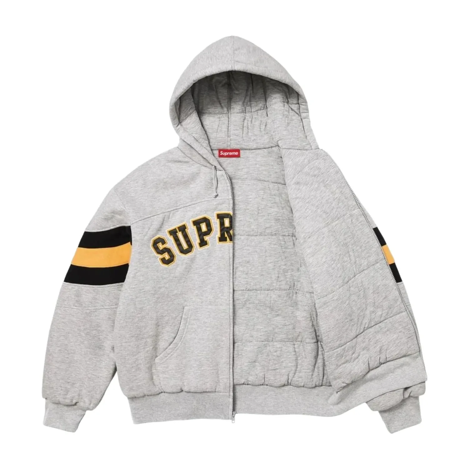 Толстовка Supreme SS26 на молнии с капюшоном, цвет «серый меланж» — фото 2