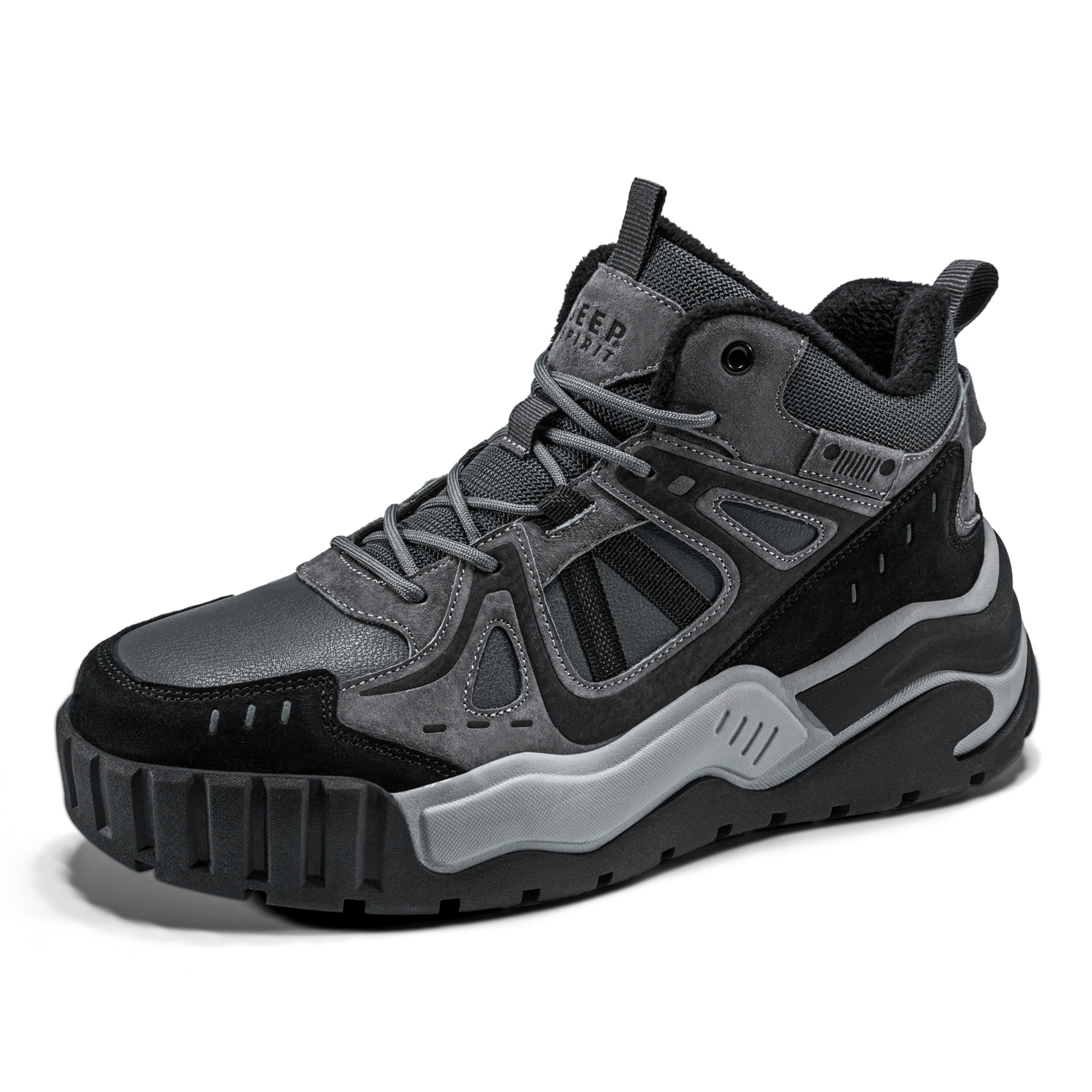 

Ботинки Short Snow Boots Men's Climbing Gray JEEP SPIRIT, Climbing Gray[Pig Suede+Microfiber]