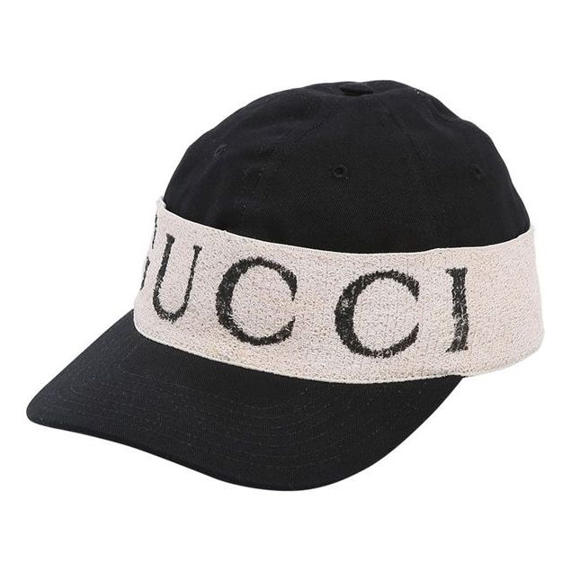 

Бейсболка Gucci Logo Band Baseball Cap 'Black White', черный