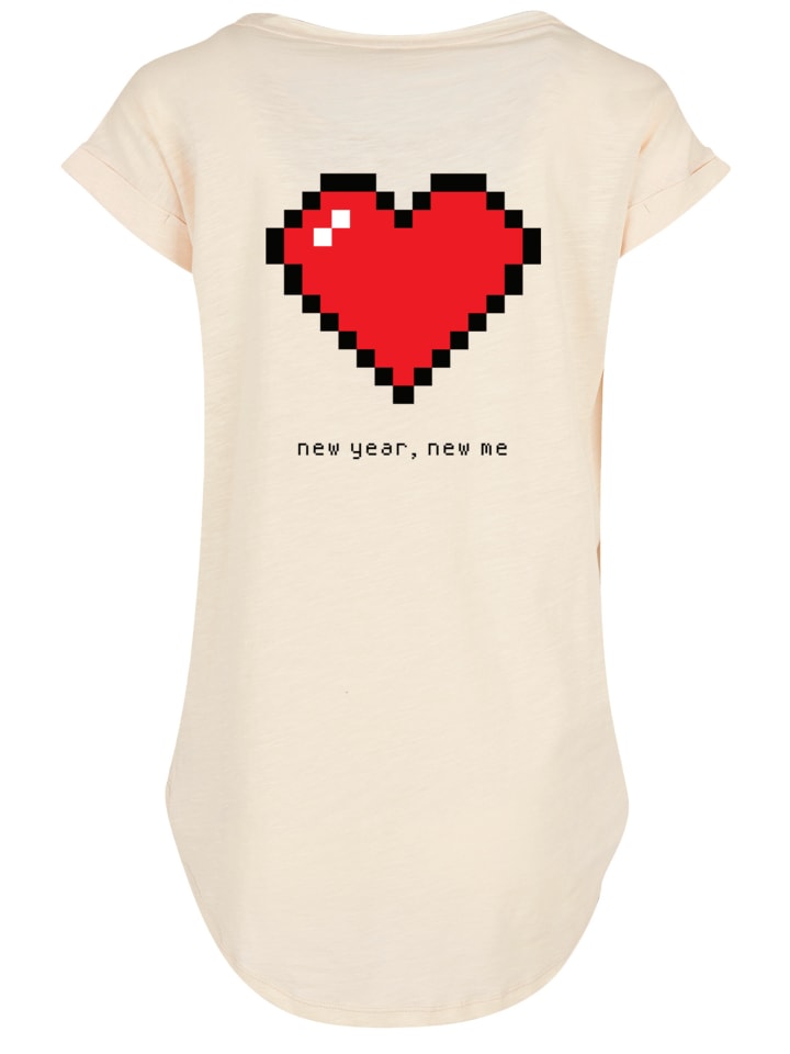 

Футболка с длинными рукавами, пиксельное сердце, с Новым годом, новогодняя ночь в Уайтсэнде F4NT4STIC, белый