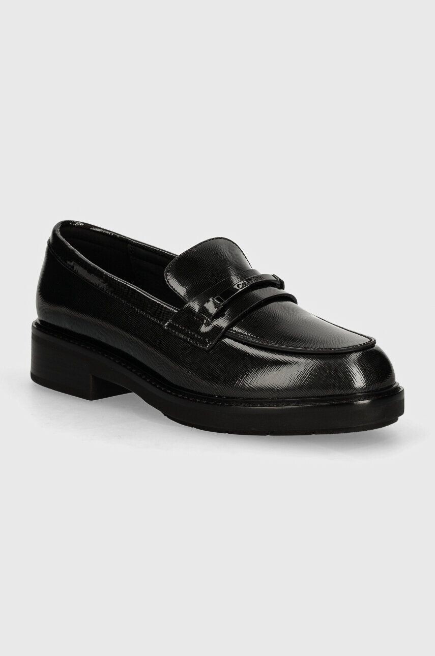 

Кожаные лоферы Calvin Klein LOAFER W/M BAR SAFF LTH, черный