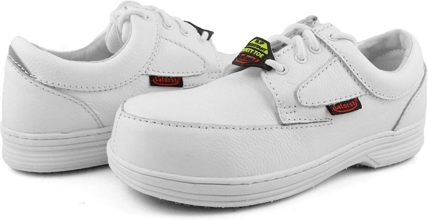 

Кожаные туфли Laforst с композитным защитным носком и нескользящей подошвой, белый