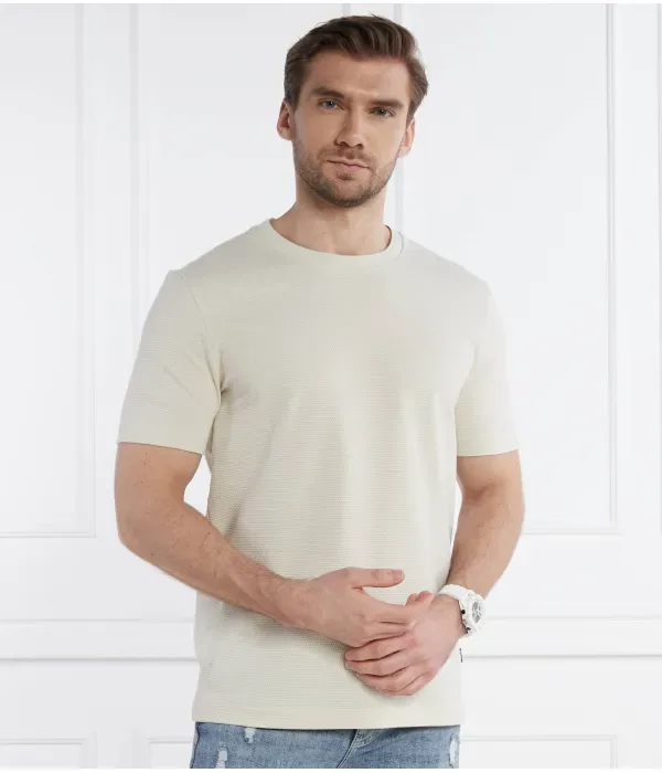 Футболка Тибурт 240 regular fit Boss, экрю — фото 3