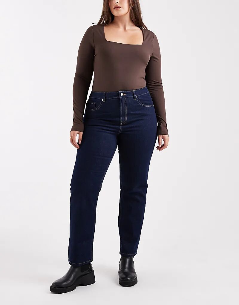 

Джинсы прямого кроя с высокой талией ASOS DESIGN Curve, цвет: полинявший