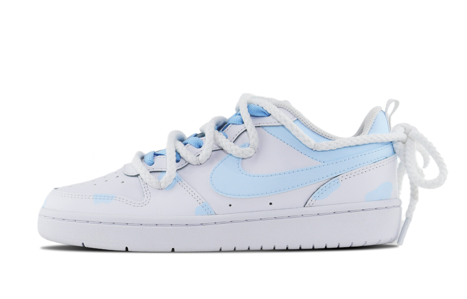 

Кроссовки Nike Court Borough Skateboard Shoes Women's Low-Top White Blue, Синий, Кроссовки Nike Court Borough Skateboard Shoes Women's Low-Top White Blue