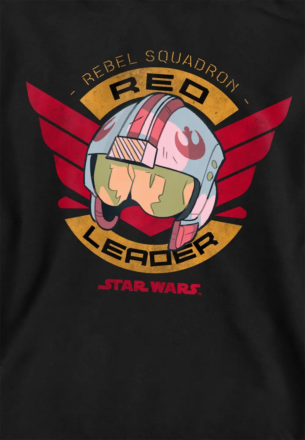 Детский худи Star Wars Red Leader, черный, Disney, черный — фото 2