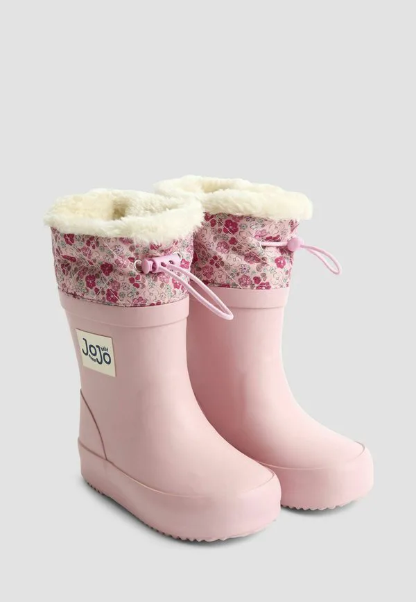 Резиновые сапоги на шнуровке стандартного кроя Jojo Maman Bébé, Pale Pink — фото 2