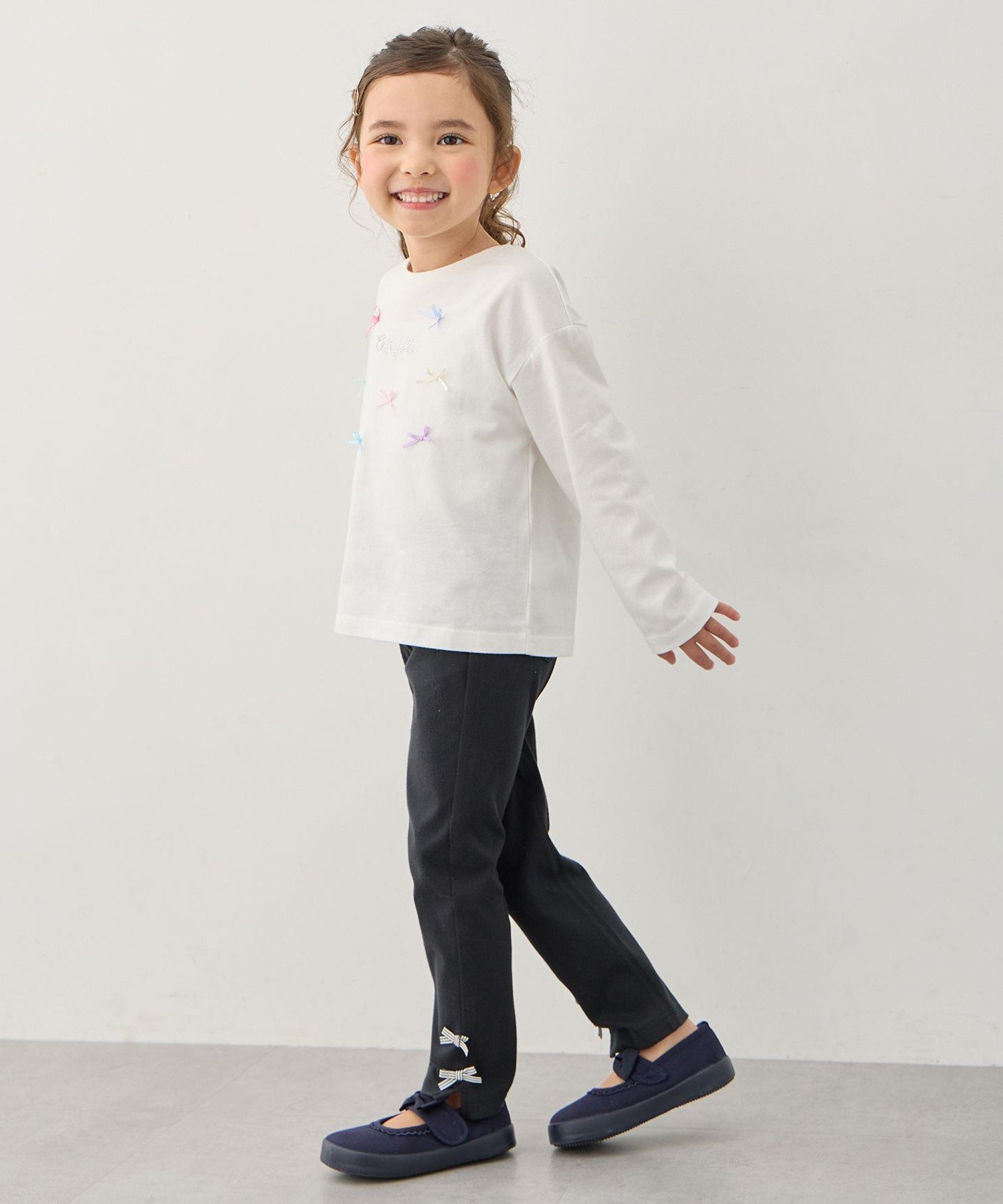 Футболка с длинным рукавом "100% хлопок" с ленточками ANY KIDS, Off-white [001] — фото 2