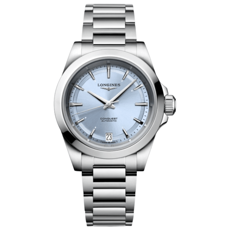 

Longines Conquest Automatic 34 мм синие стальные женские часы L3.430.4.92.6