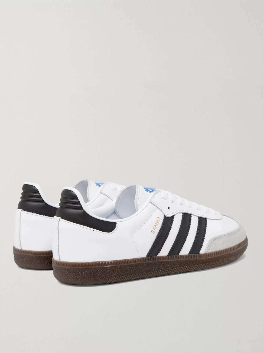 Кожаные кроссовки Samba с замшевой отделкой ADIDAS ORIGINALS, белый — фото 4