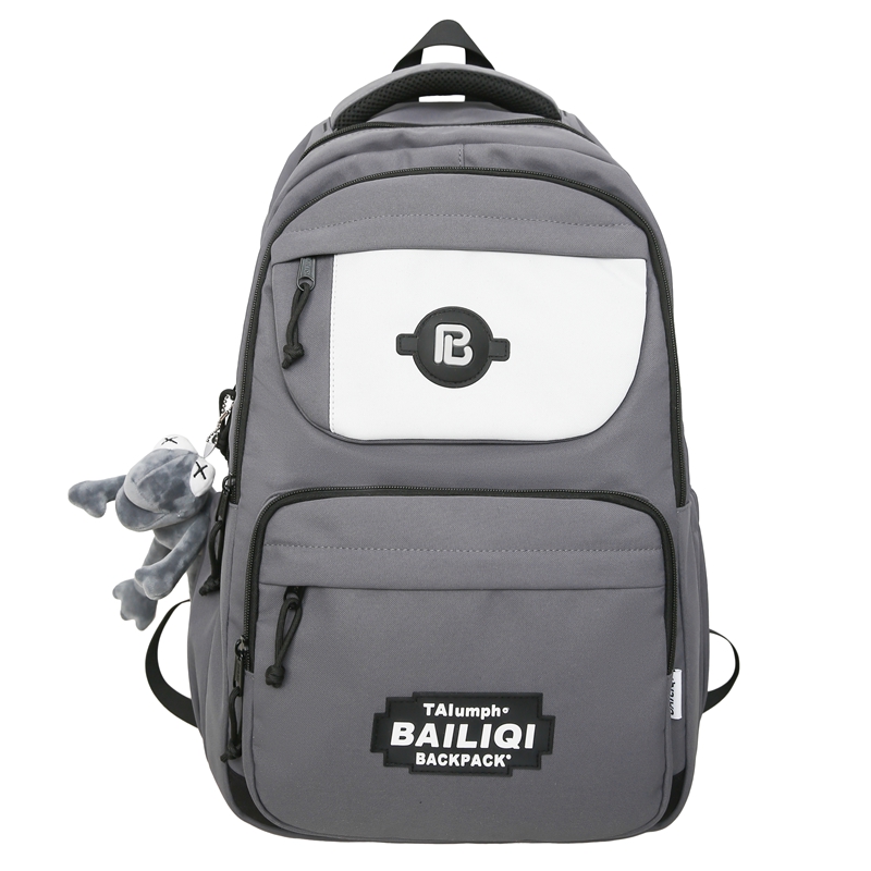 

Shouldcat Нейлоновый рюкзак унисекс черно-серо-белый и сине-белый и хаки, Gray+Long-Legged Frog Charm