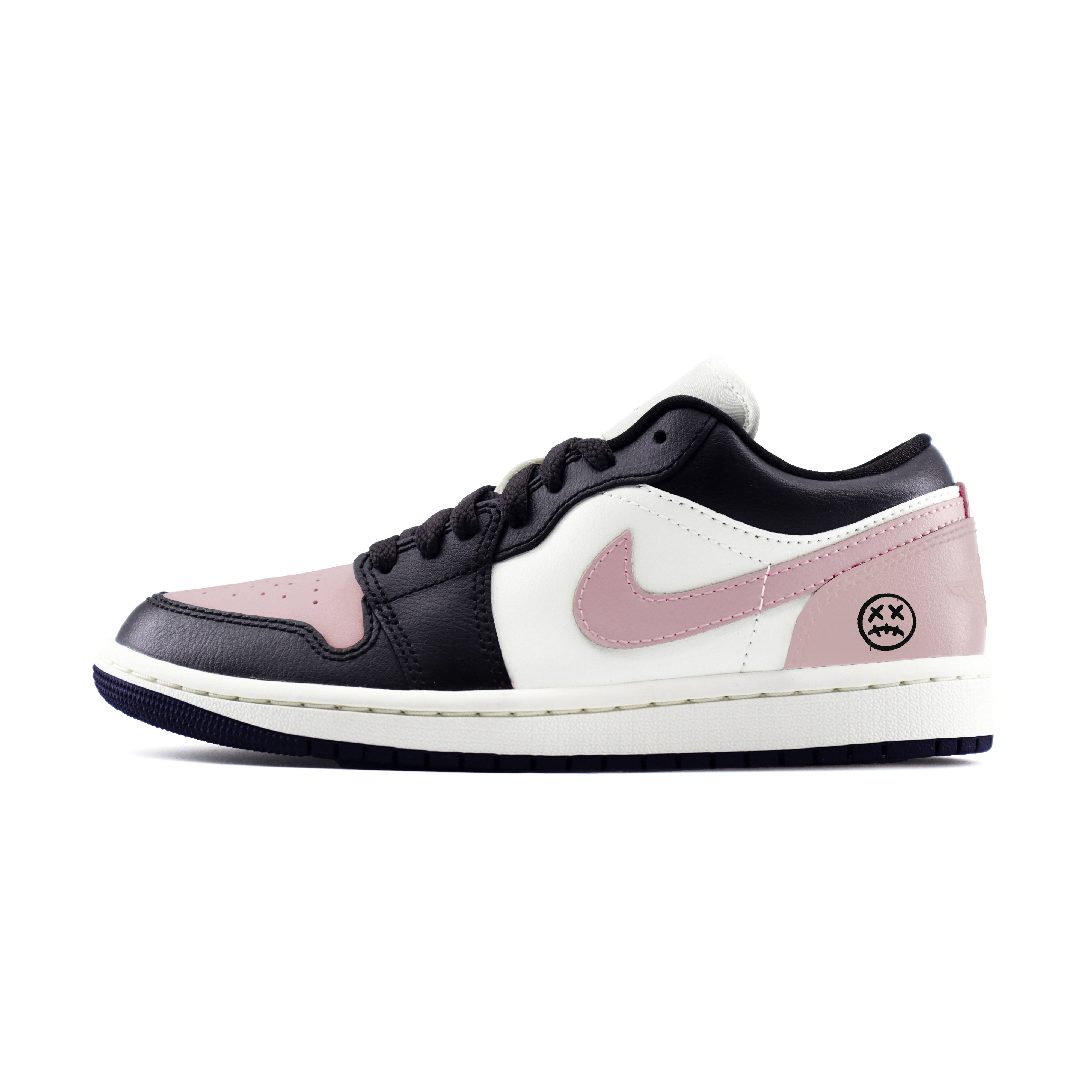

Jordan Кроссовки Air 1 Urban Chic Style Abrasion Resistant Low top Vintage Basketball Unisex Black Pink