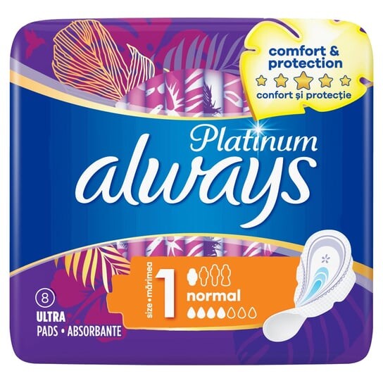 

Гигиенические прокладки, 8 шт. Always, Platinum Normal, Procter