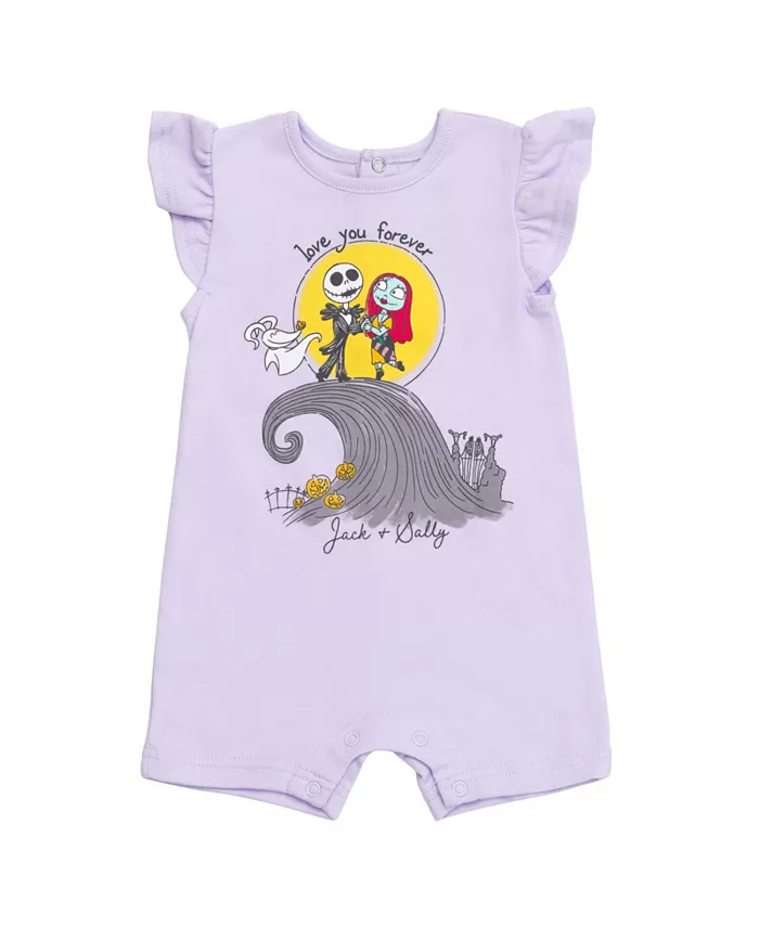 Детский комбинезон на кнопках и шляпа-ведро для девочек Disney Minnie Mouse Winnie the Pooh Nightmare Before Christmas, фиолетовый — фото 4