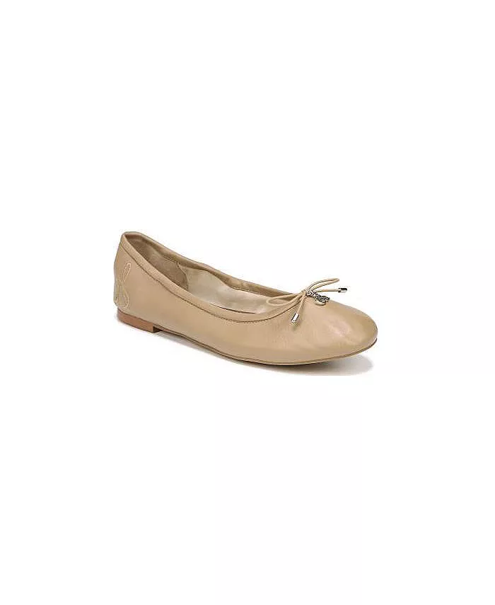 Кожаные балетки с мягкой подошвой Felicia Sam Edelman, коричневый/бежевый