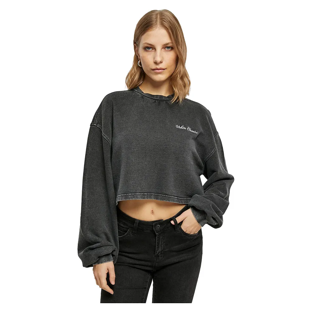 

Толстовка Urban Classics Cropped Small Embroidery Terry, черный