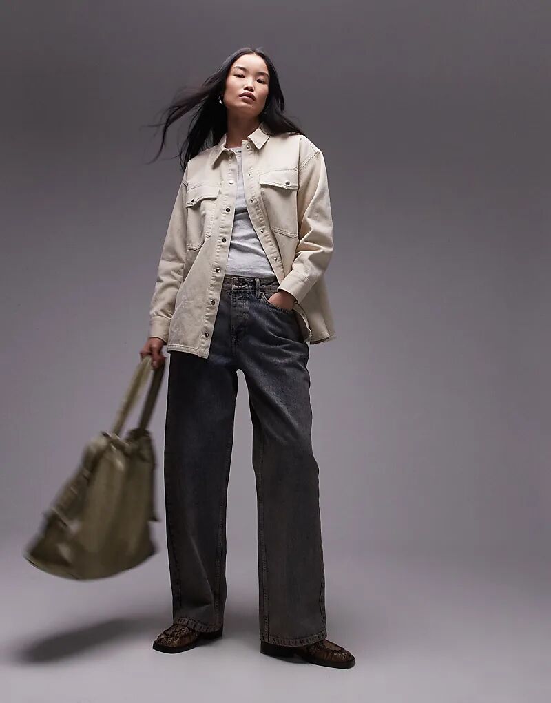

Хлопковая куртка цвета пахты Topshop