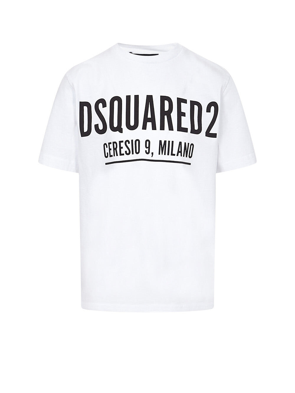 

Белая футболка с логотипом спереди Dsquared