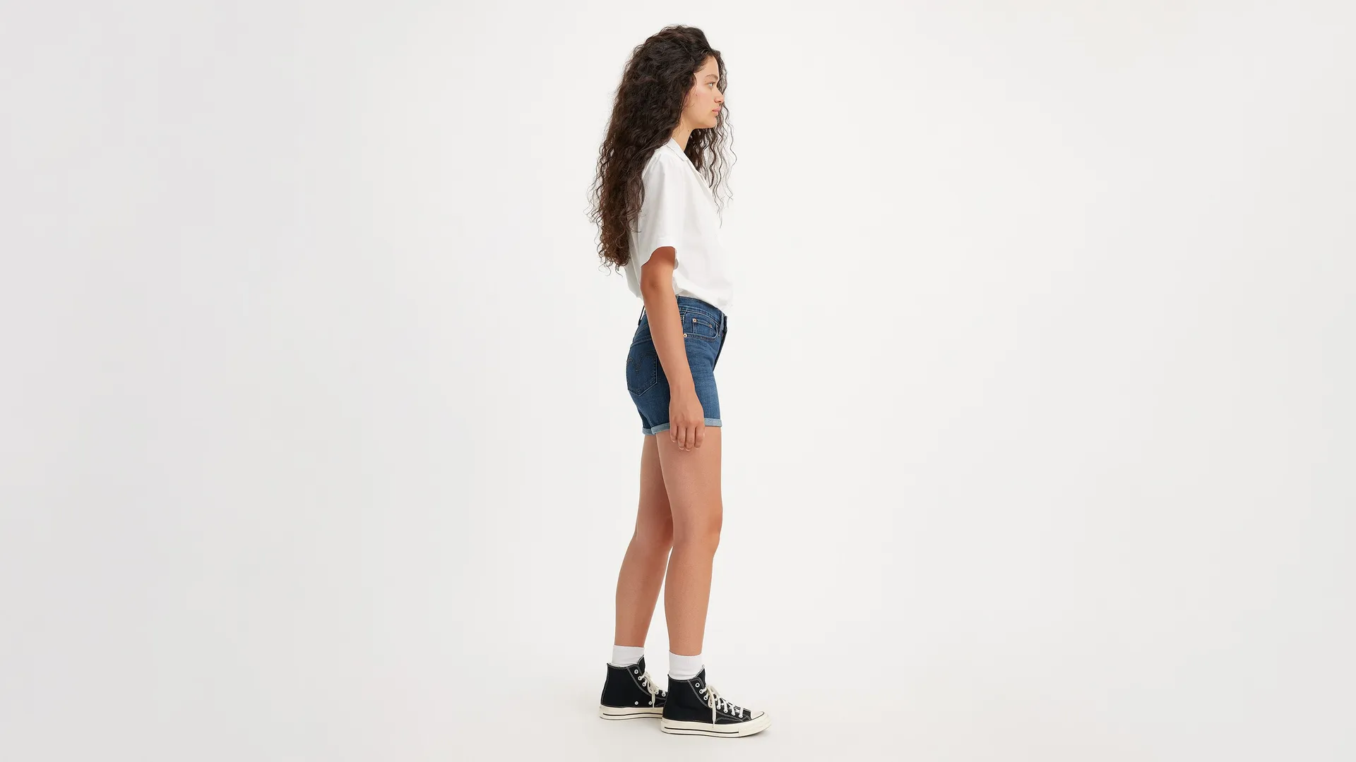 Женские шорты средней длины Levi's, коричневый — фото 2