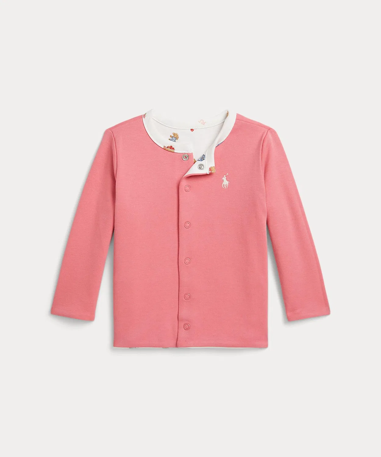 Детская куртка Polo Ralph Lauren Bear reversible cotton jacket розовая — фото 3