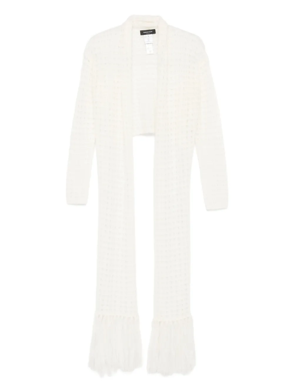 

Кардиган с бахромой и открытым передом Fabiana Filippi, белый