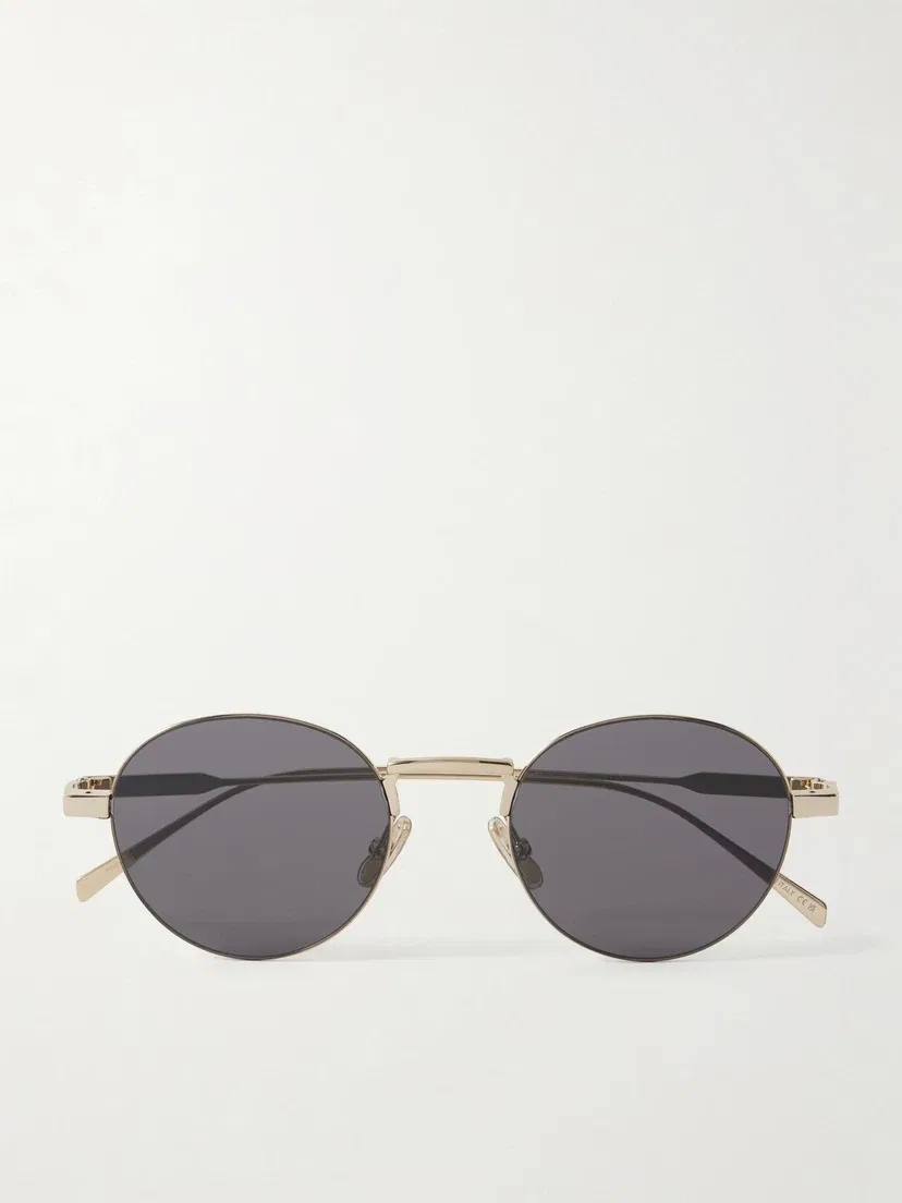 Золотые солнцезащитные очки Oro Round-Frame CELINE EYEWEAR, золотой