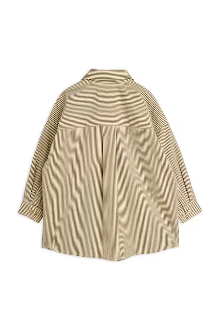 Рубашка в полоску Poplin Mini Rodini, бежевый — фото 3
