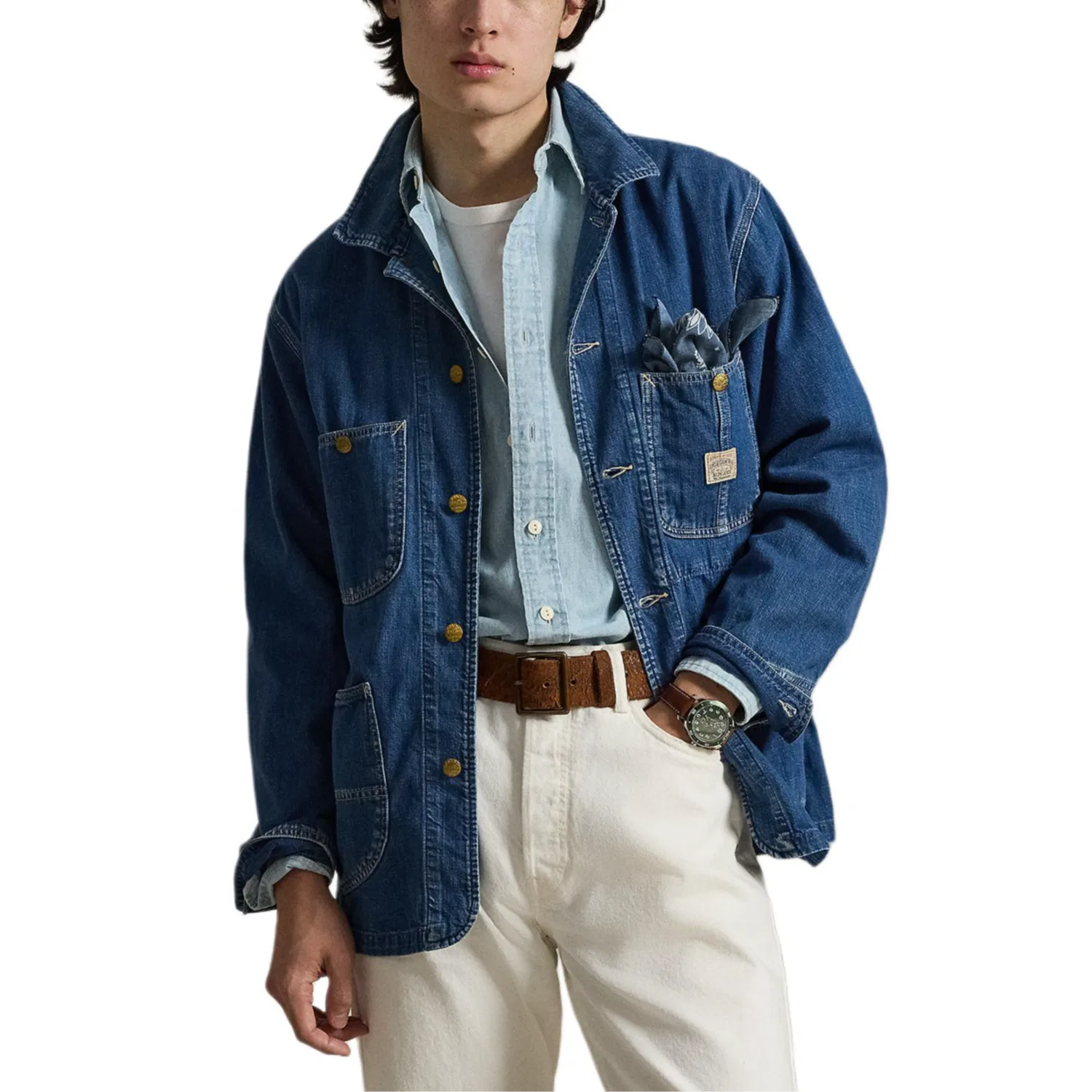 Куртка-рубашка с накладными карманами Polo Ralph Lauren, Blue — фото 3