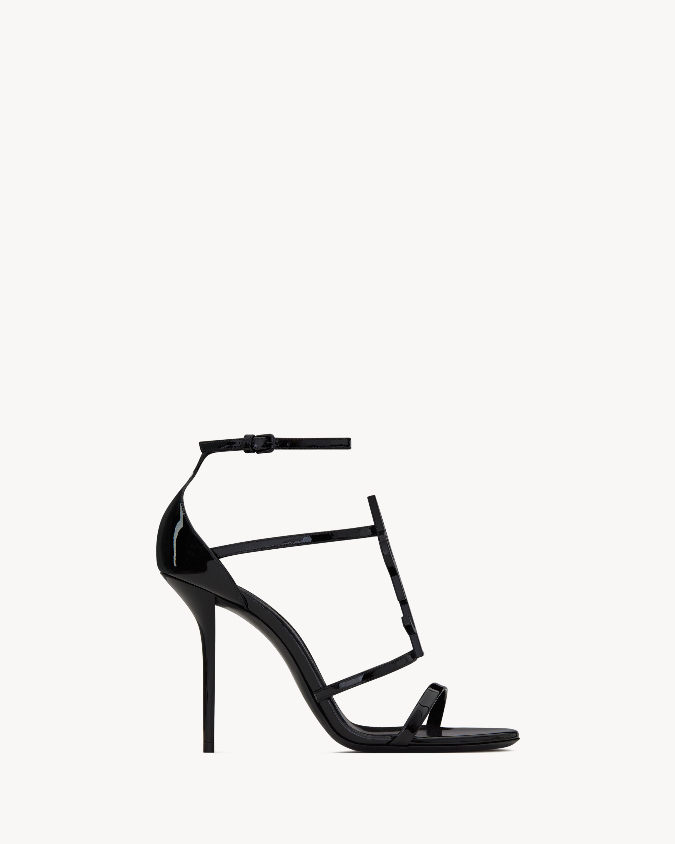 Босоножки CASSANDRA из лакированной кожи SAINT LAURENT, черный
