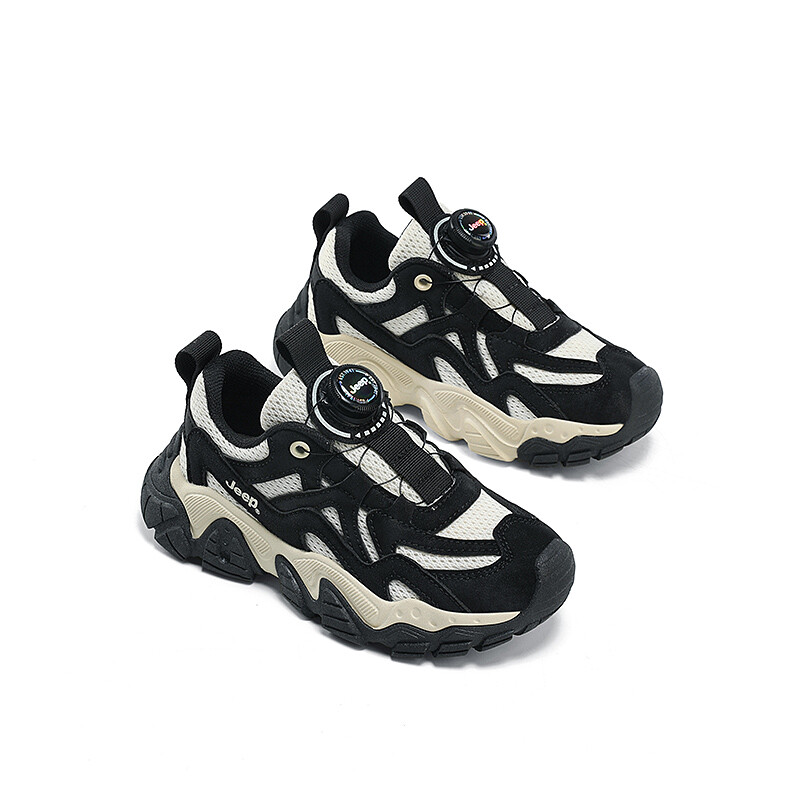 Кроссовки Jeep Kids Lifestyle Shoes Kids Low-top Beige, черный/бежевый — фото 4