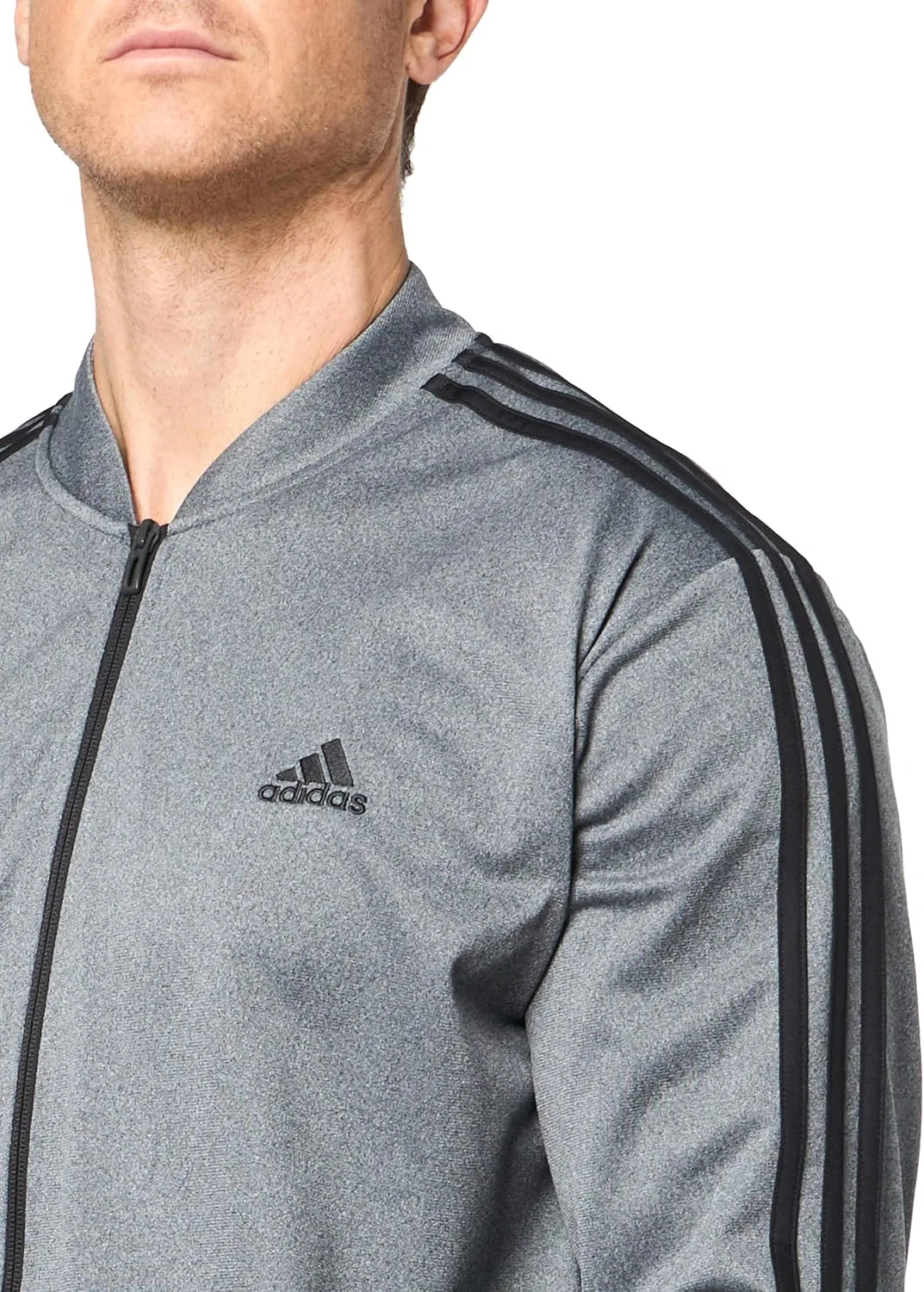 Толстовка на молнии adidas, темно-серый меланж — фото 3