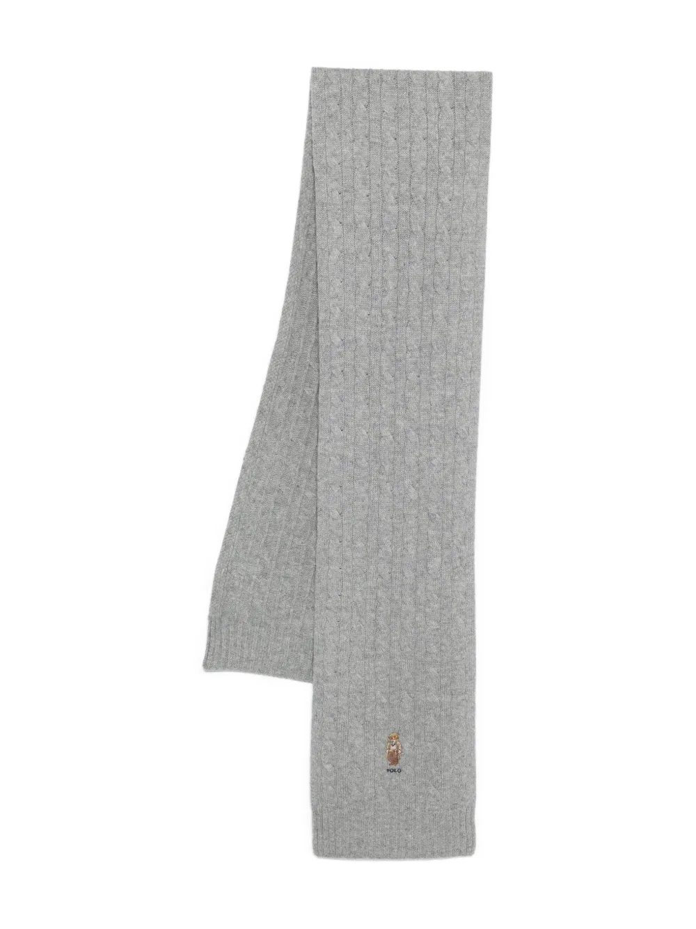 

Шарф в рубчик с вышивкой Polo Bear Polo Ralph Lauren, серый