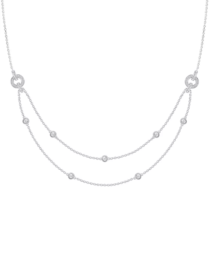 

Бриллиантовое двухрядное ожерелье (1/3 карата) из стерлингового серебра Macy's